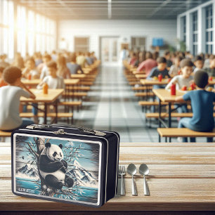 Panda's Wooded Haven: Bamboo-Leckerei Metall Brotdose