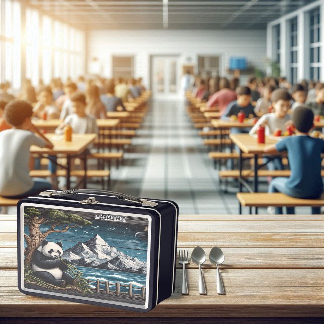 Panda's Wooded Nook: Bamboo Snack Metall Brotdose (Von Creator hochgeladen)