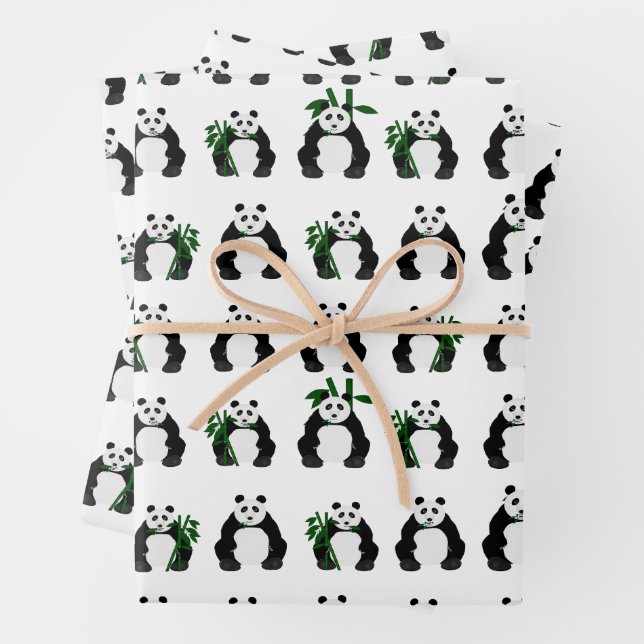 Pandas Wrapping Paper Sheets Geschenkpapier Set (Beispiel)