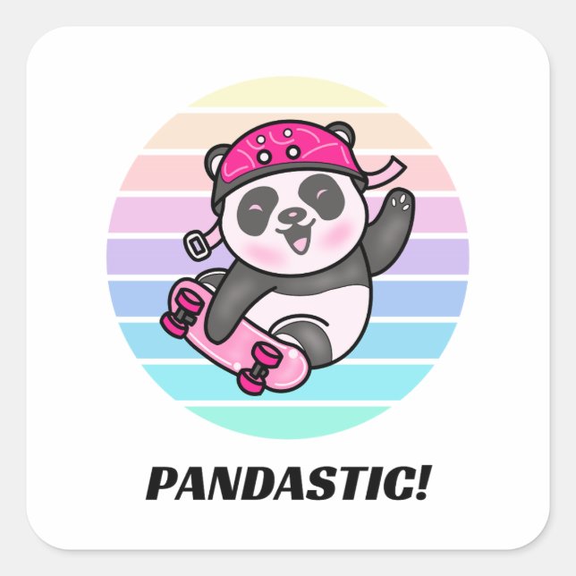 Pandastic Puppe Square Sticker (Vorderseite)