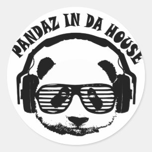 Pandaz in DA-Haus Runder Aufkleber