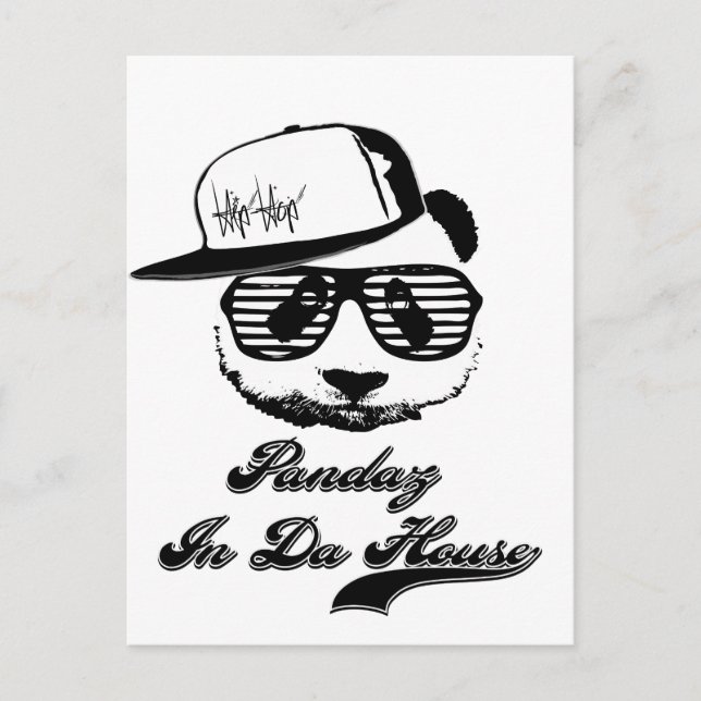 Pandaz in Da House. Ghetto Panda Postkarte (Vorderseite)