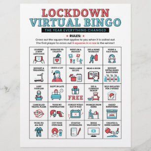 Pandemic Quarantine Bingo Lockdown Aktivitäten