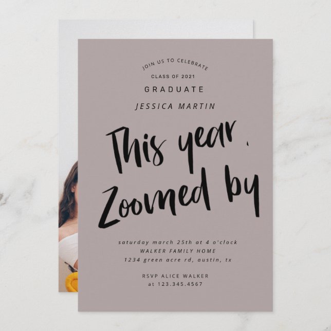 Pandemie Abschluss Foto Party Einladung (Vorne/Hinten)