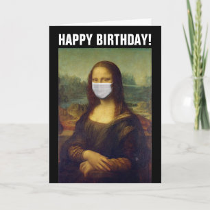 PANDEMIE-GEBURTSTAGSKARTE MONA LISA MIT MASKE KARTE