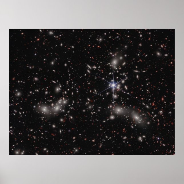Pandora-Cluster (NIRCam Image) JWST-Foto Poster (Vorne)