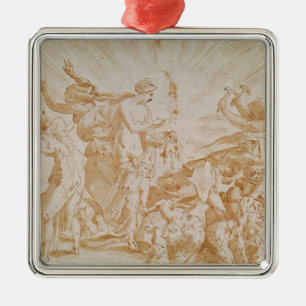 Pandora, die den Kasten öffnet Silbernes Ornament