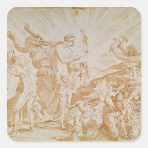 Pandora öffnet die Schachtel Quadratischer Aufkleber