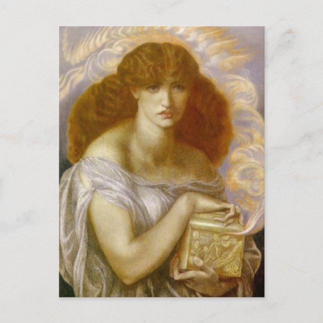 Pandora öffnet Gold Box Postkarte (Vorderseite)