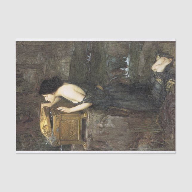 Pandora von John William Waterhouse Decoupage Seidenpapier (Vorderseite)