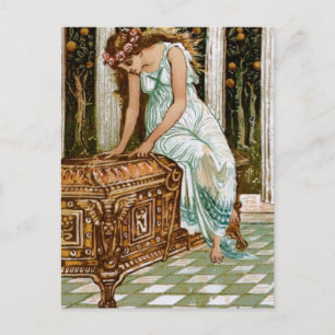 Pandora will die Box öffnen Postkarte