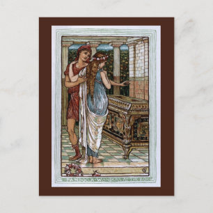 Pandora wundert sich an der Box Postkarte