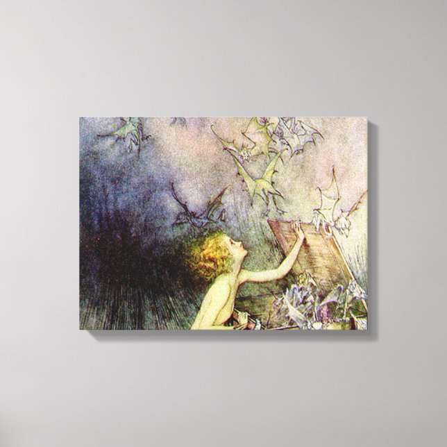 Pandora's Box by Arthur Rackham Leinwanddruck (Vorderseite)