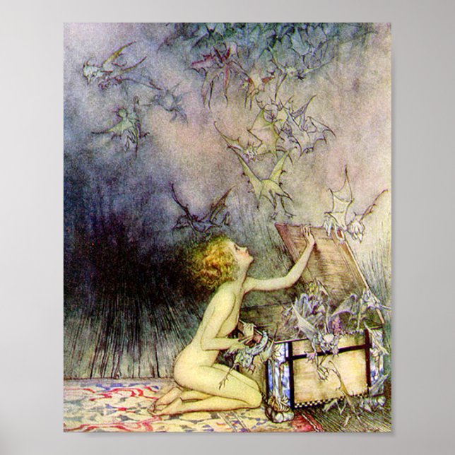 Pandora's Box by Arthur Rackham Poster (Vorne)