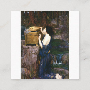 Pandora's Box - John William Waterhouse Quadratische Visitenkarte