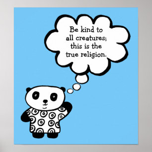 Pandy der Panda Buddhist Sei Freundlich Zitat Poster