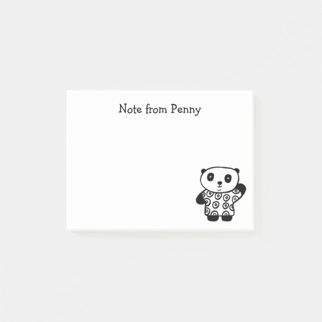 Pandy der Panda Post-it Klebezettel (Vorderseite)