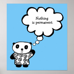 Pandy the Panda Buddhist Permanent Zitat Poster