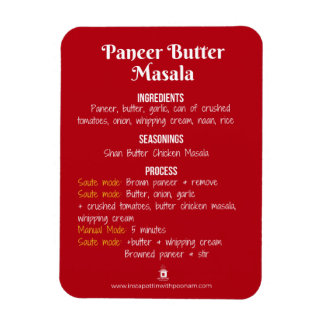 Paneer Butter Masala Rezept Magnet für sofortigen