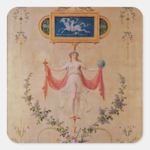 Panel aus dem Boudoir von Marie-Antoinette Quadratischer Aufkleber