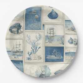 PANEL Cobalt Seas – Küstenparadies-Blöcke Pappteller