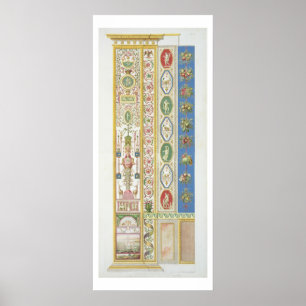 Panel von Raphael Loggia am Vatikan, engr Poster