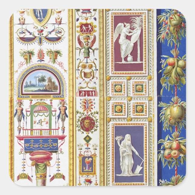 Panel von Raphael Loggia im Vatikan, aus Quadratischer Aufkleber (Vorderseite)