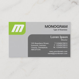 Panels MonoGram - Martian Green und Gray Visitenkarte