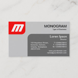 Panels MonoGram - Rot und Grau Visitenkarte