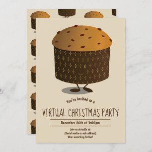 Panettone Character Virtual Christmas Party Einladung