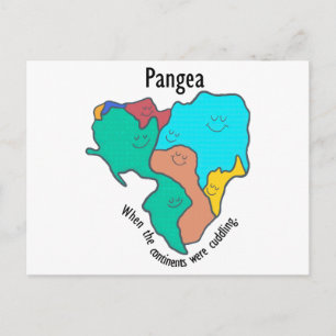 Pangea Continents Cuddling Multicolor Feiertagspostkarte