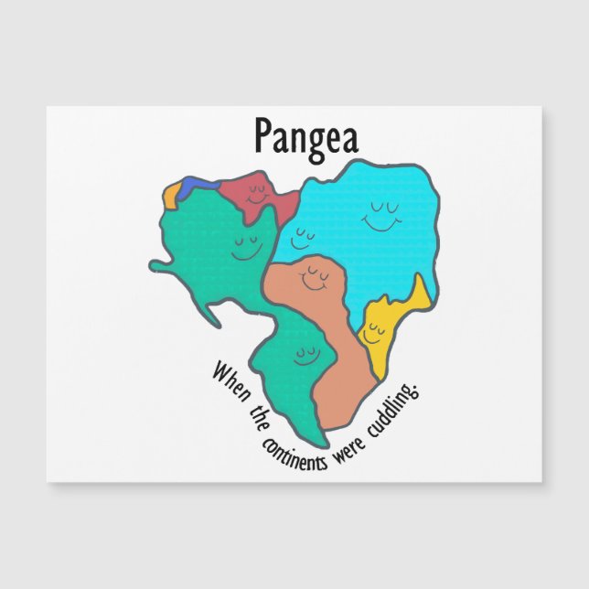 Pangea Continents Cuddling Multicolor Magnetkarte (Vorderseite)