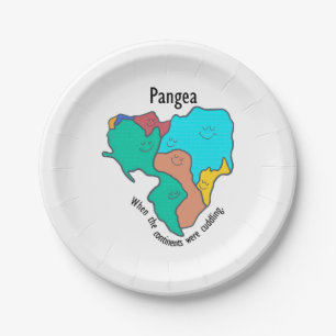 Pangea Continents Cuddling Multicolor Pappteller