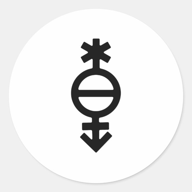 Pangender Gender Symbol Runder Aufkleber (Vorderseite)