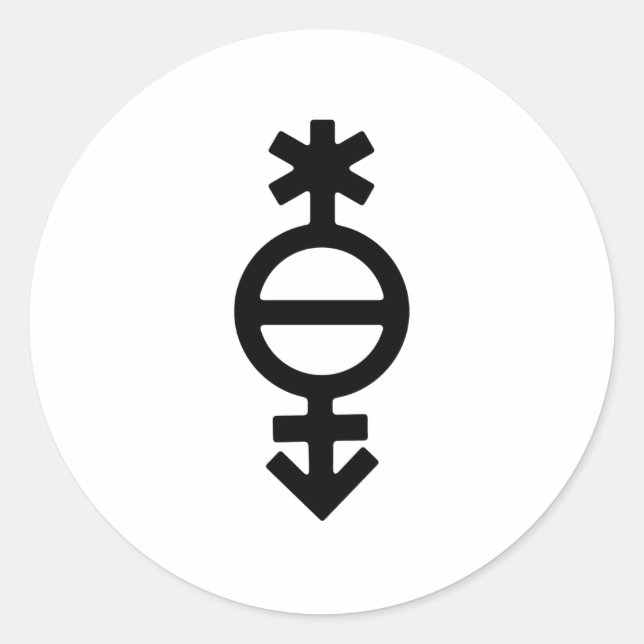 Pangender Gender Symbol Runder Aufkleber (Vorderseite)
