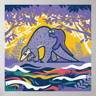 Pangolin Art Poster (Lila)