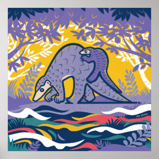 Pangolin Art Poster (Lila)
