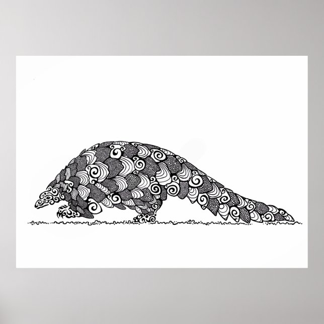 Pangolin auf Patrouillendesign Poster (Vorne)