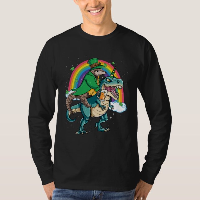 Pangolin Beer Dino Rex Horn Rainbow T-Shirt (Vorderseite)