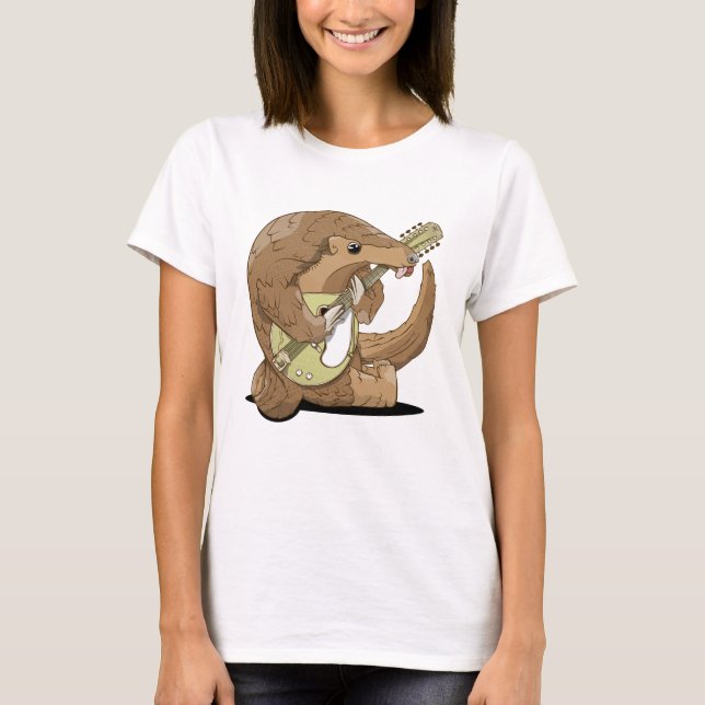 Pangolin bei Mandoline T-Shirt (Vorderseite)