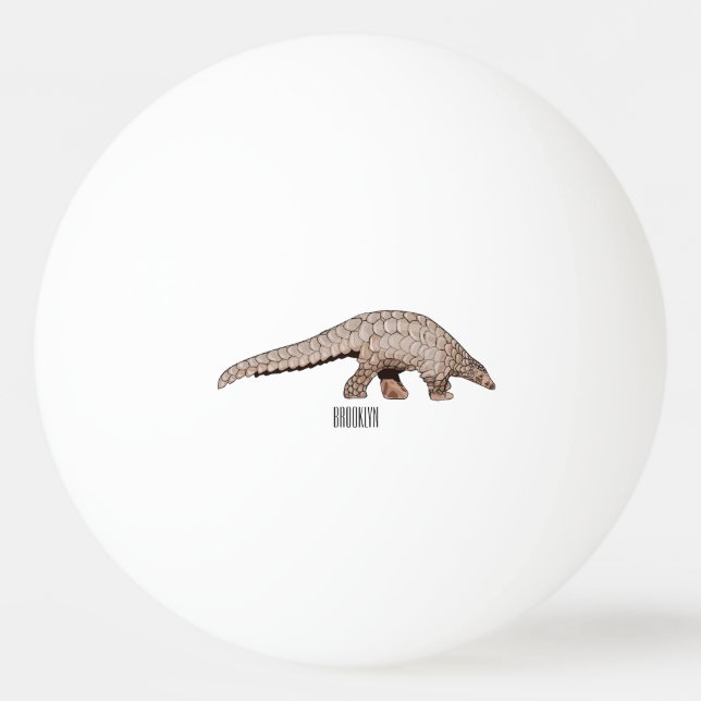 Pangolin-Cartoon Tischtennisball (Vorderseite)
