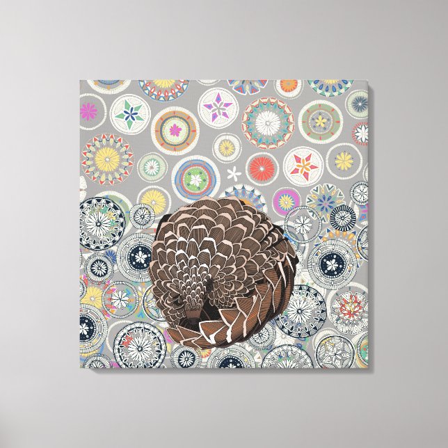 Pangolin mandala leinwanddruck (Vorderseite)