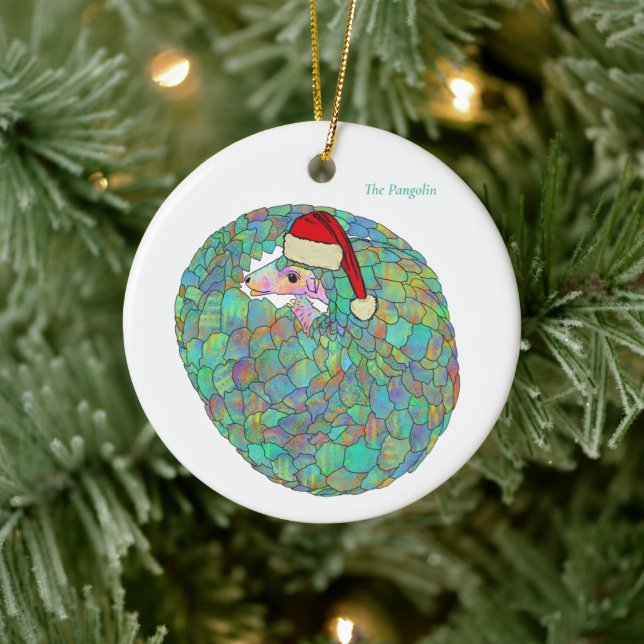 Pangolin-Niedlich gefährdetes Tier Keramik Ornament (Baum)