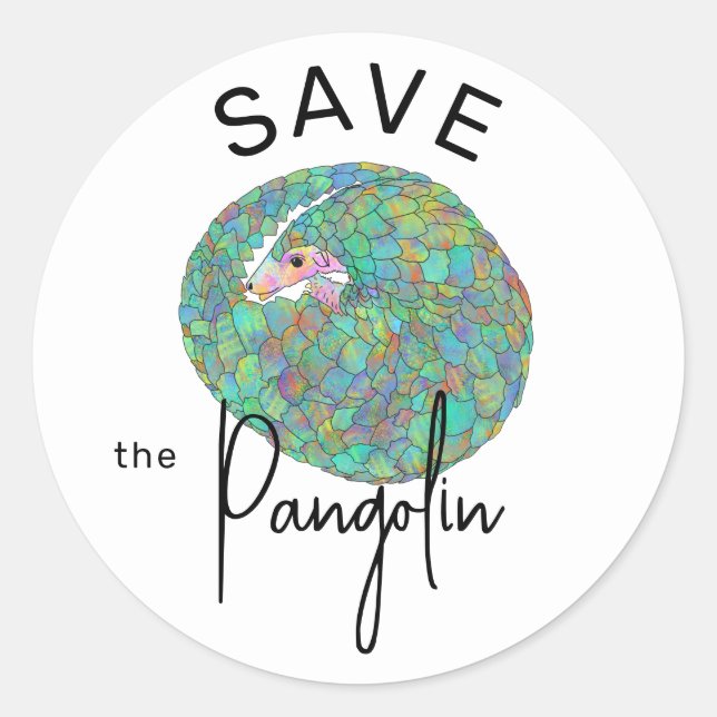 Pangolin-Slogan gerettet Runder Aufkleber (Vorderseite)