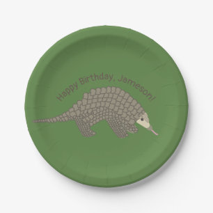 Pangolins Geburtstagspartei Paper Teller