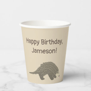 Pangolins Geburtstagspartei Pappbecher