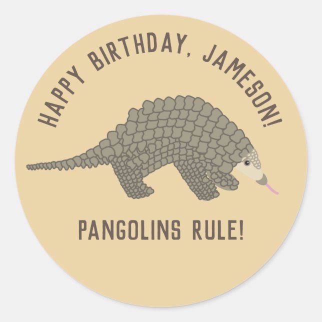 Pangolins Personalisiert Stickers (Vorderseite)