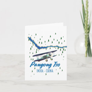 Pangong Tso India China Karte Poster.