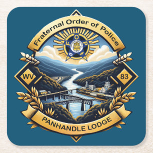 Panhandle Lodge 83 Untersetzer blue bg