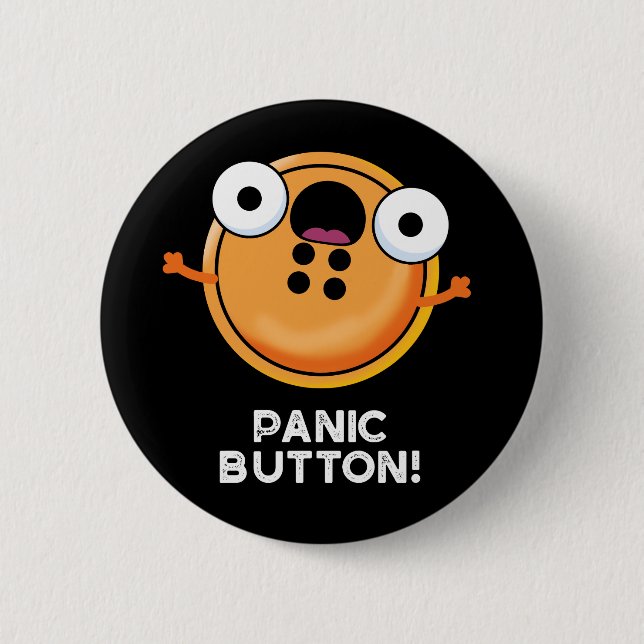 Panic Butoon Funny Sewing Puff Dark BG Button (Vorderseite)